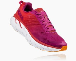Adidasi Alergare Hoka One One Clifton 6 Dama Rosii/Flori